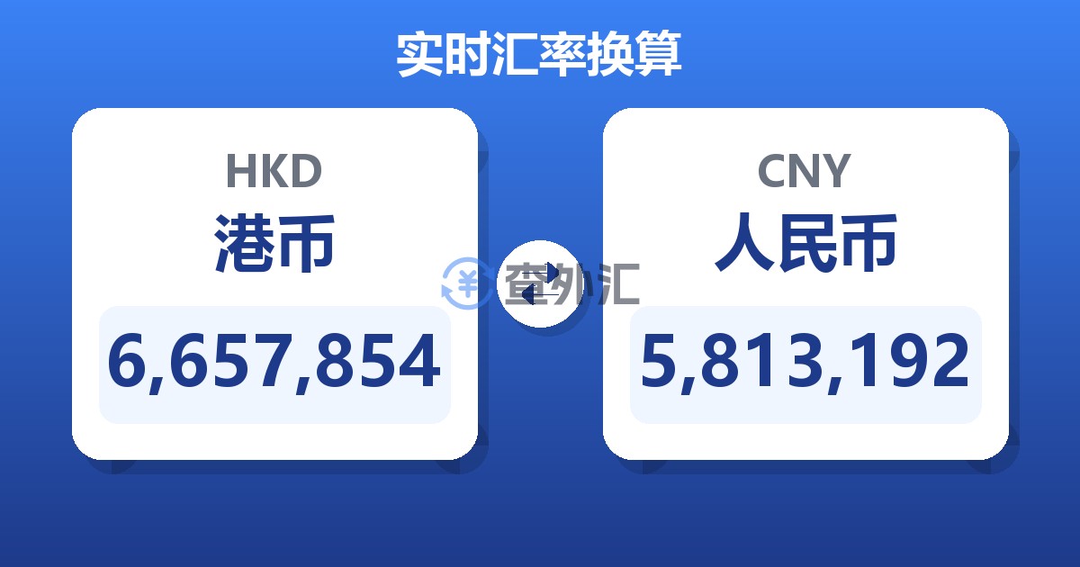 6,657,854港币兑人民币