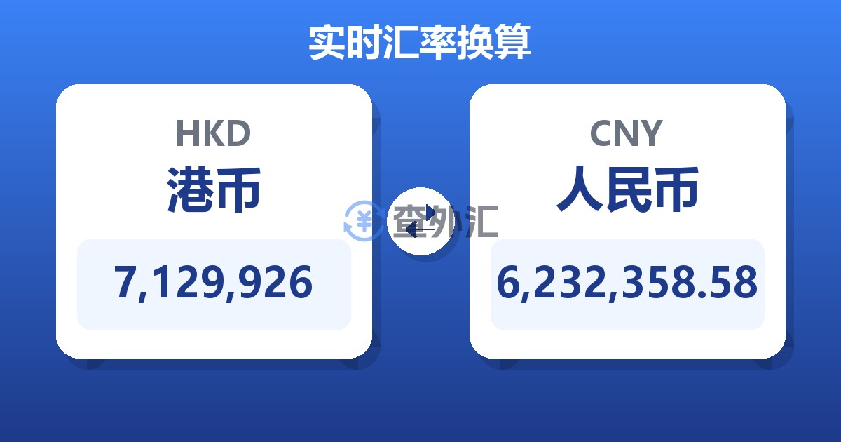7,129,926港币兑人民币