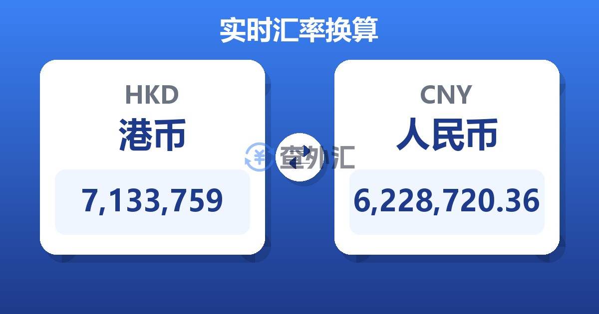 7,133,759港币兑人民币
