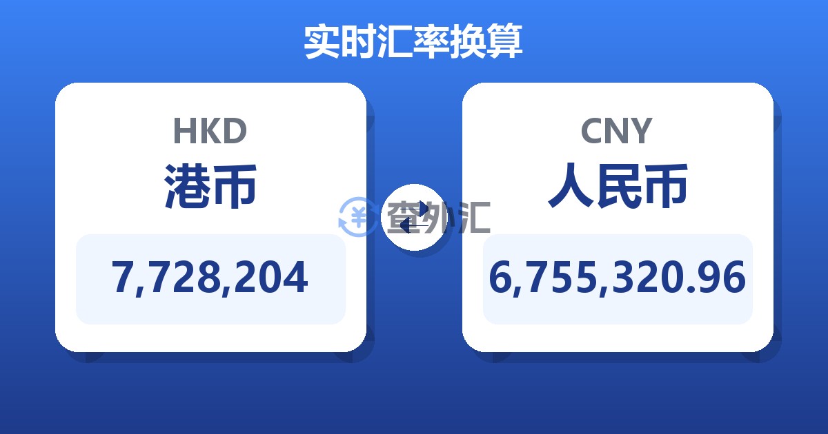 7,728,204港币兑人民币
