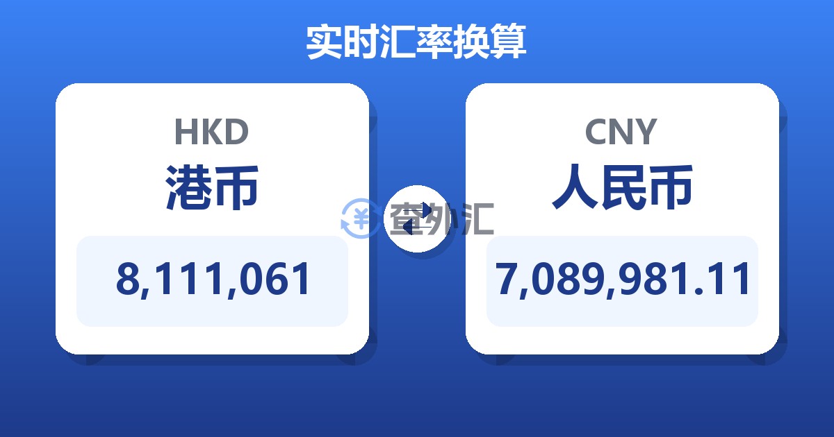 8,111,061港币兑人民币