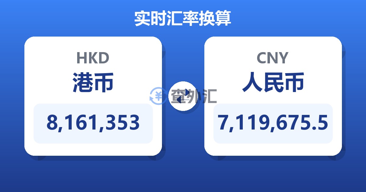 8,161,353港币兑人民币