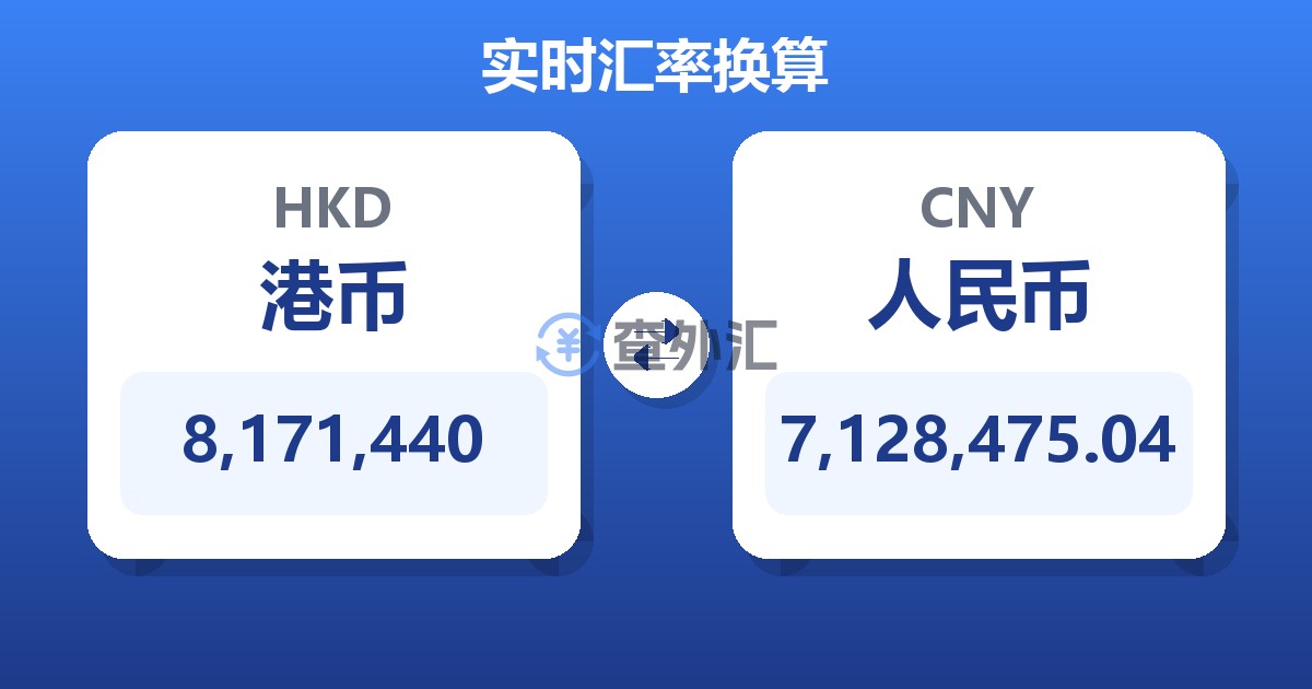 8,171,440港币兑人民币