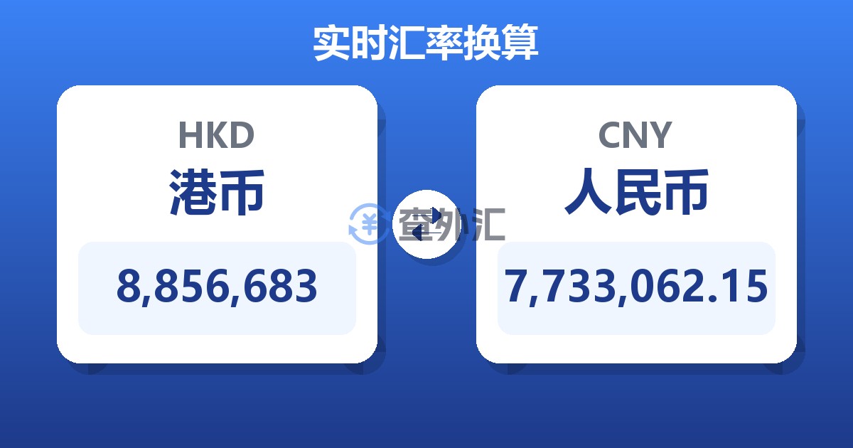 8,856,683港币兑人民币