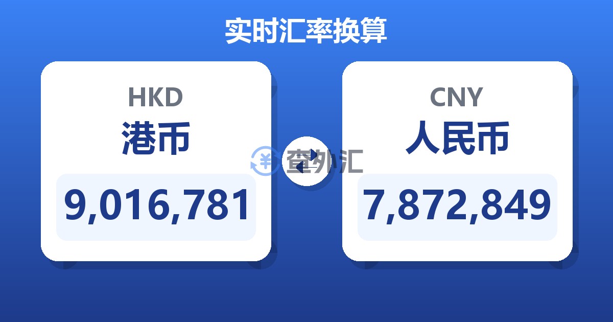 9,016,781港币兑人民币