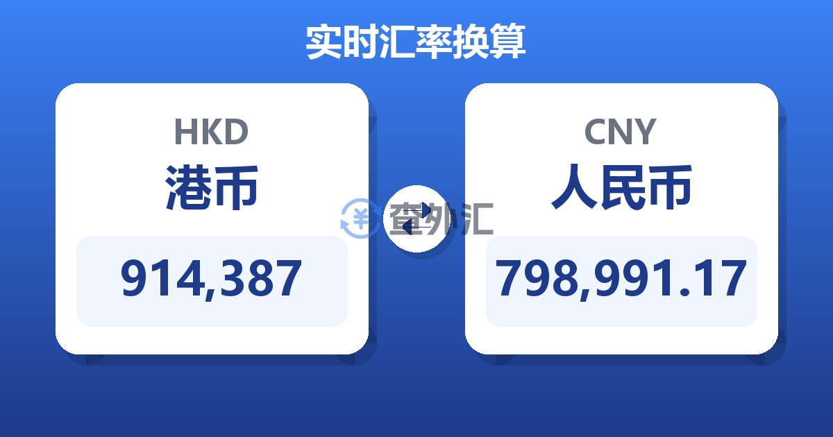 914,387港币兑人民币