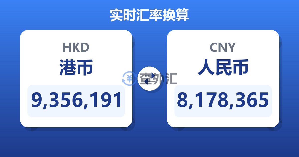 9,356,191港币兑人民币