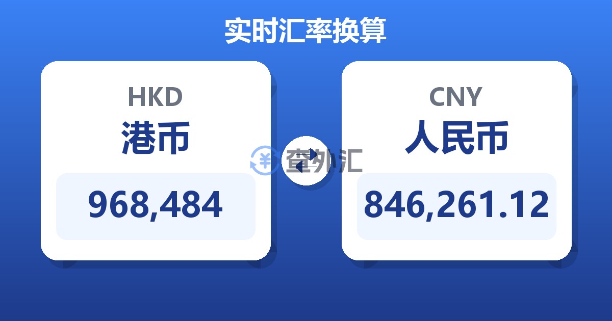 968,484港币兑人民币
