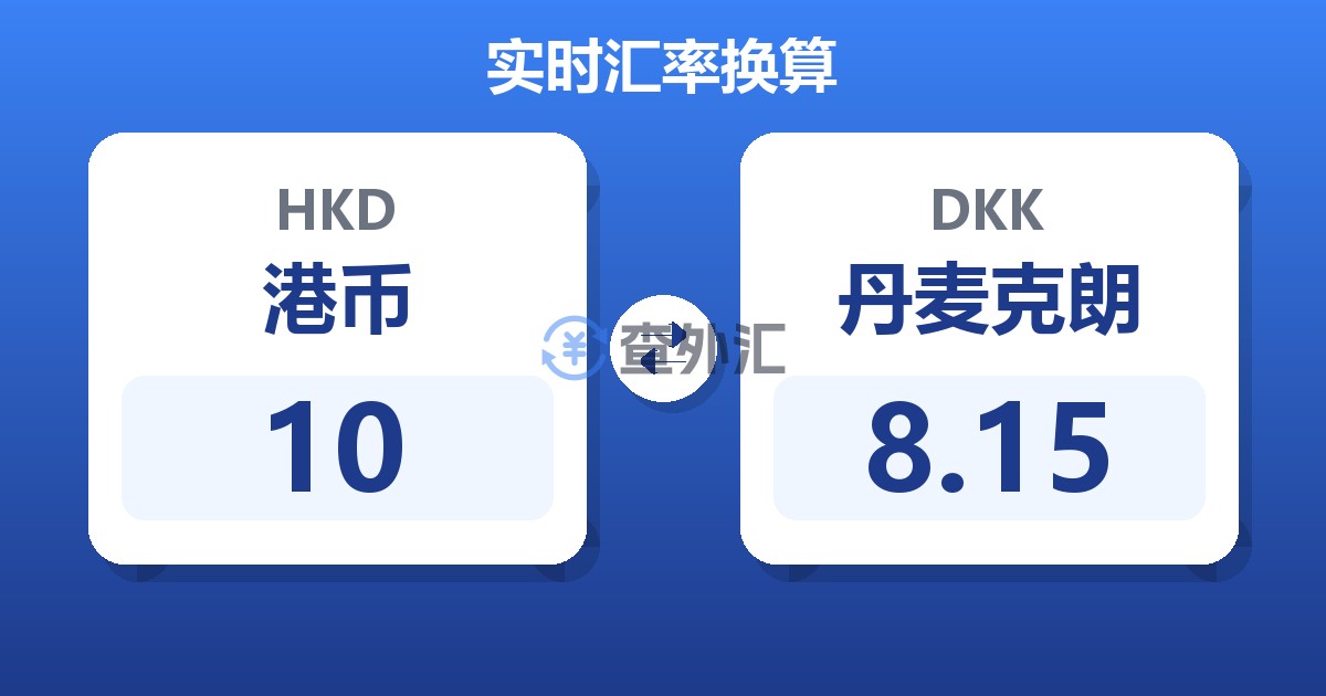 10港币兑丹麦克朗