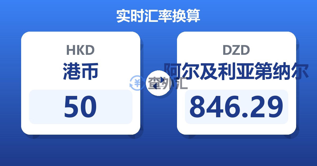 50港币兑阿尔及利亚第纳尔