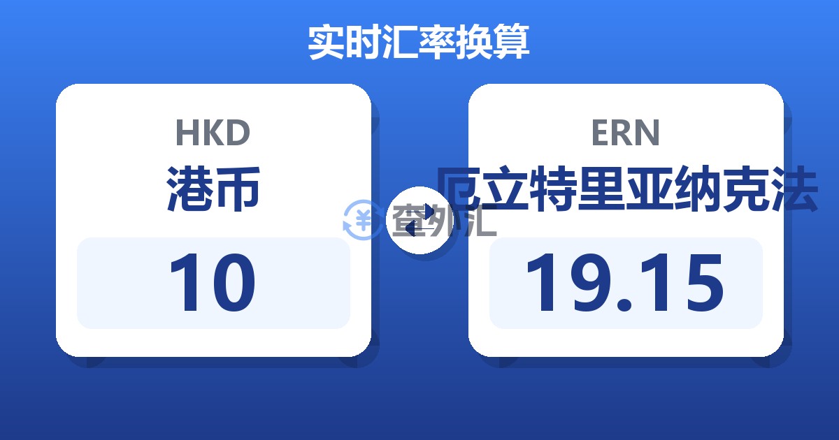 10港币兑厄立特里亚纳克法