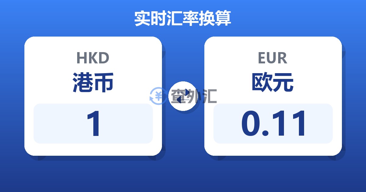 1港币兑欧元