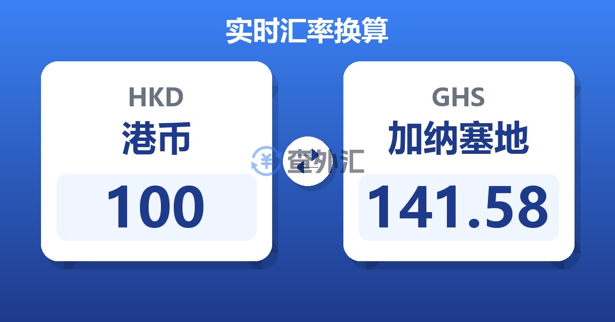 100港币兑加纳塞地