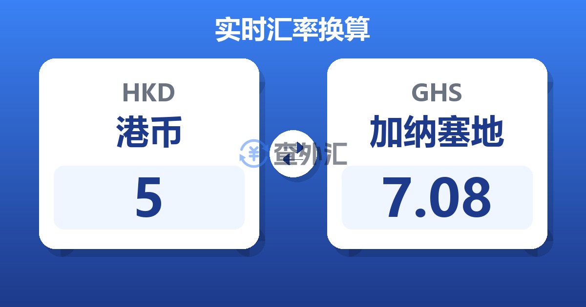 5港币兑加纳塞地