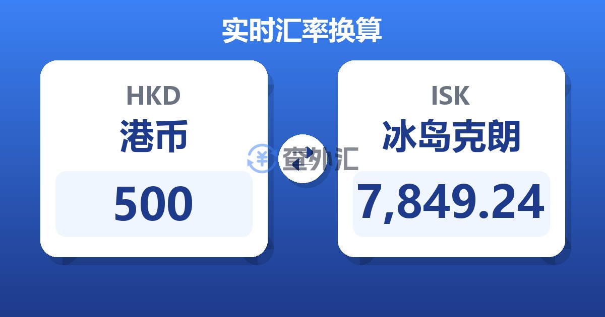 500港币兑冰岛克朗