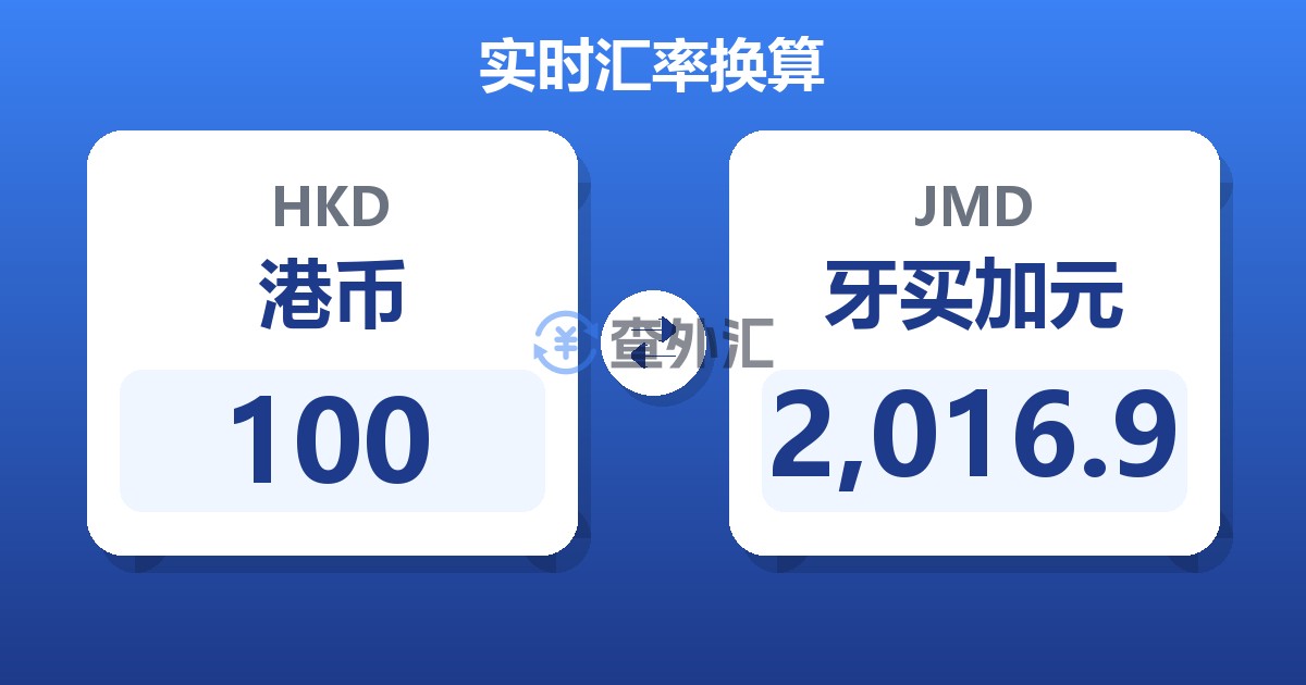 100港币兑牙买加元