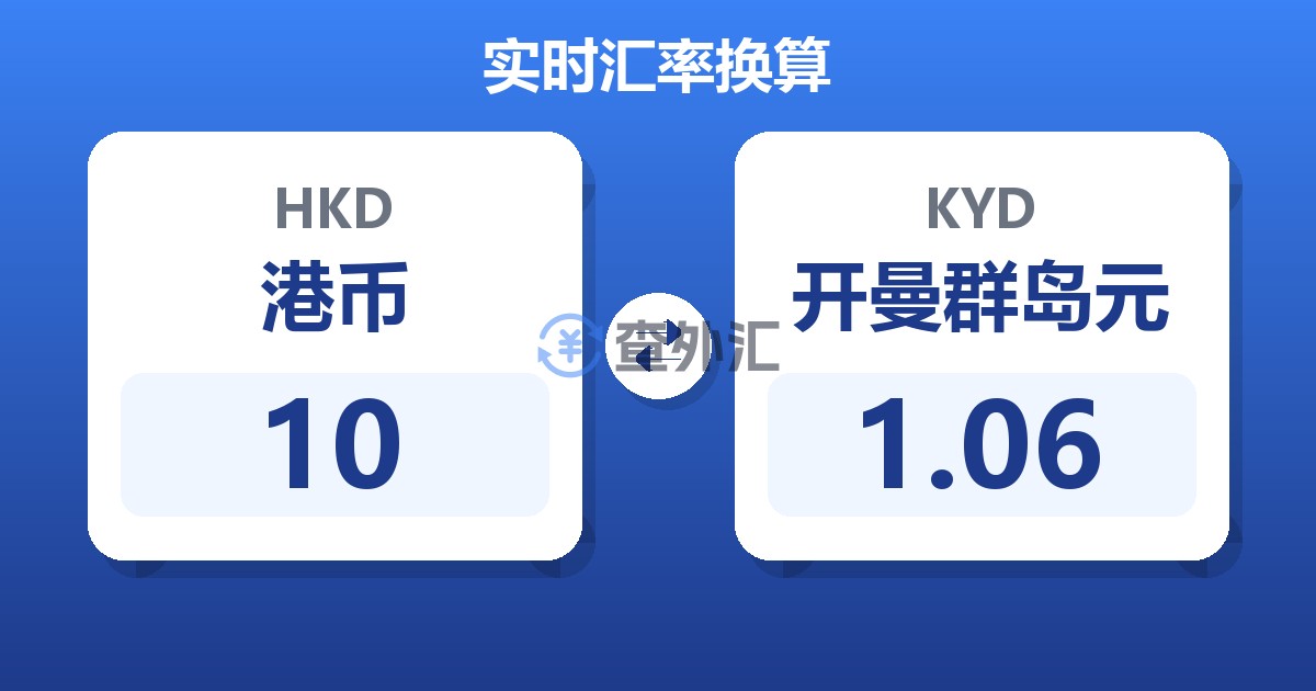 10港币兑开曼群岛元