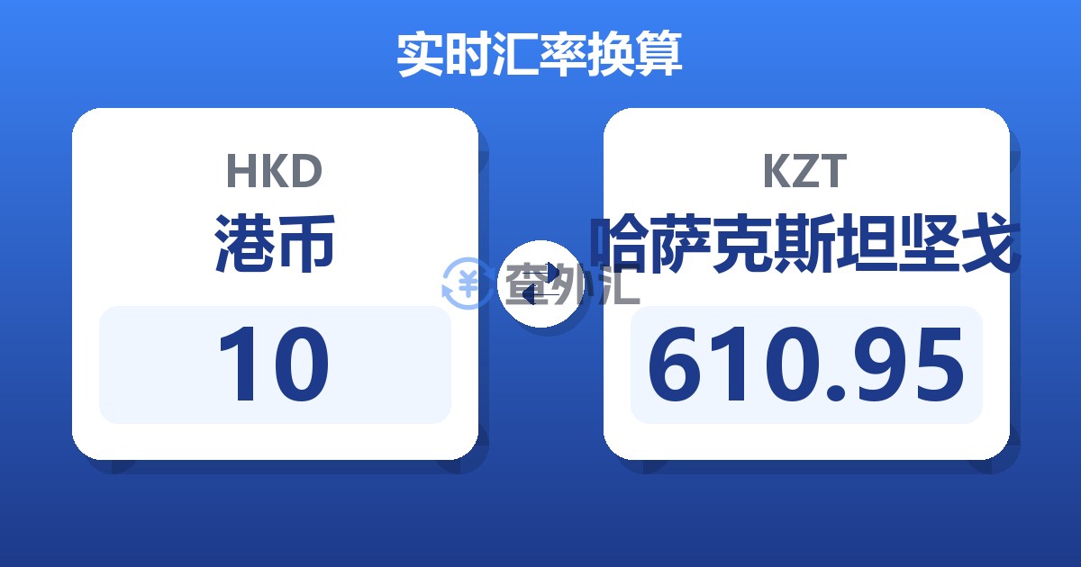 10港币兑哈萨克斯坦坚戈