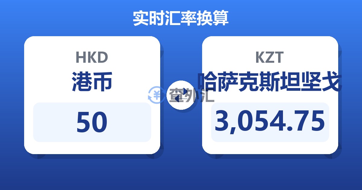 50港币兑哈萨克斯坦坚戈