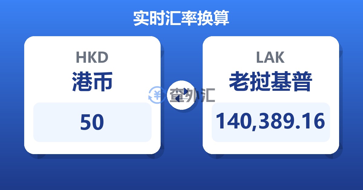 50港币兑老挝基普