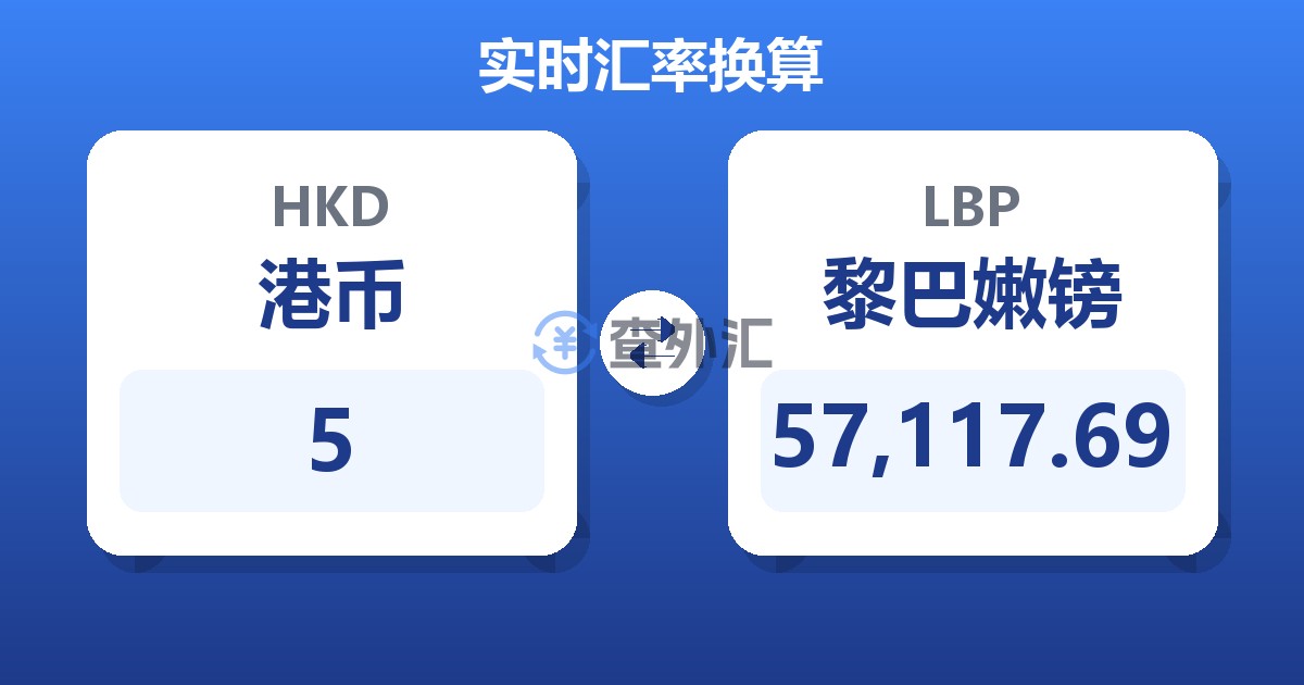 5港币兑黎巴嫩镑