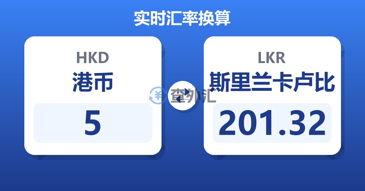 5港币兑斯里兰卡卢比