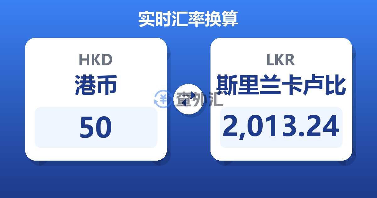 50港币兑斯里兰卡卢比