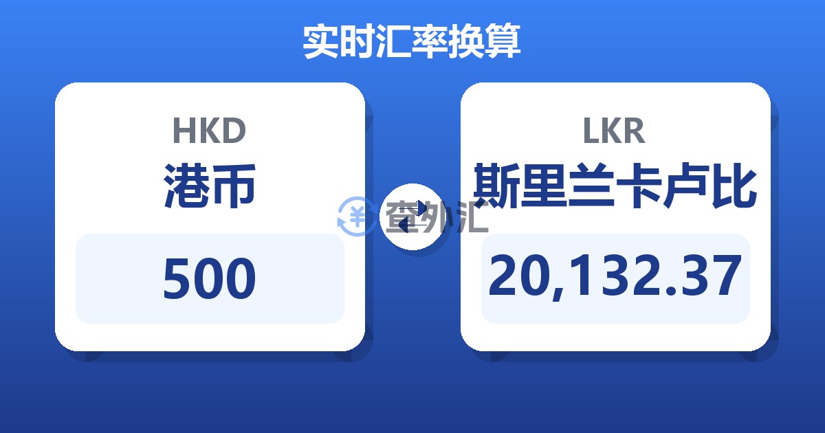 500港币兑斯里兰卡卢比