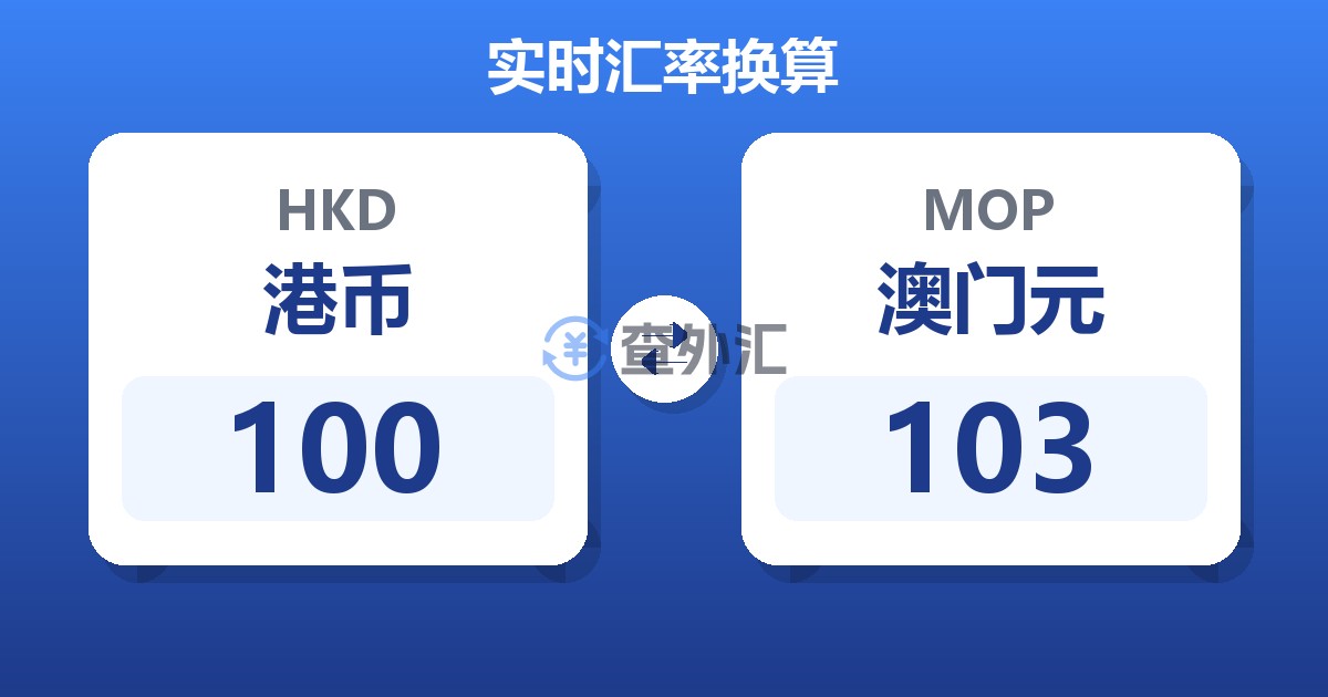 100港币兑澳门元