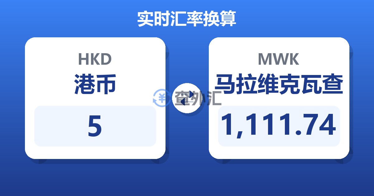 5港币兑马拉维克瓦查