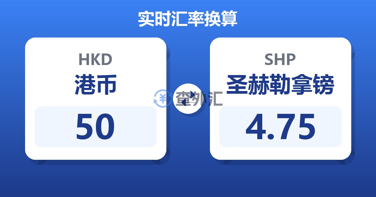 50港币兑圣赫勒拿镑