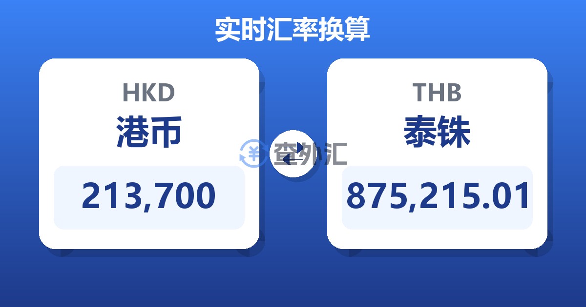 213,700港币兑泰铢