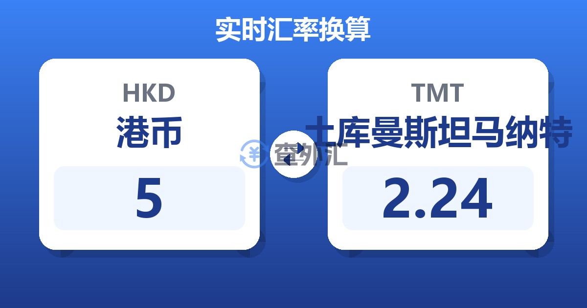 5港币兑土库曼斯坦马纳特