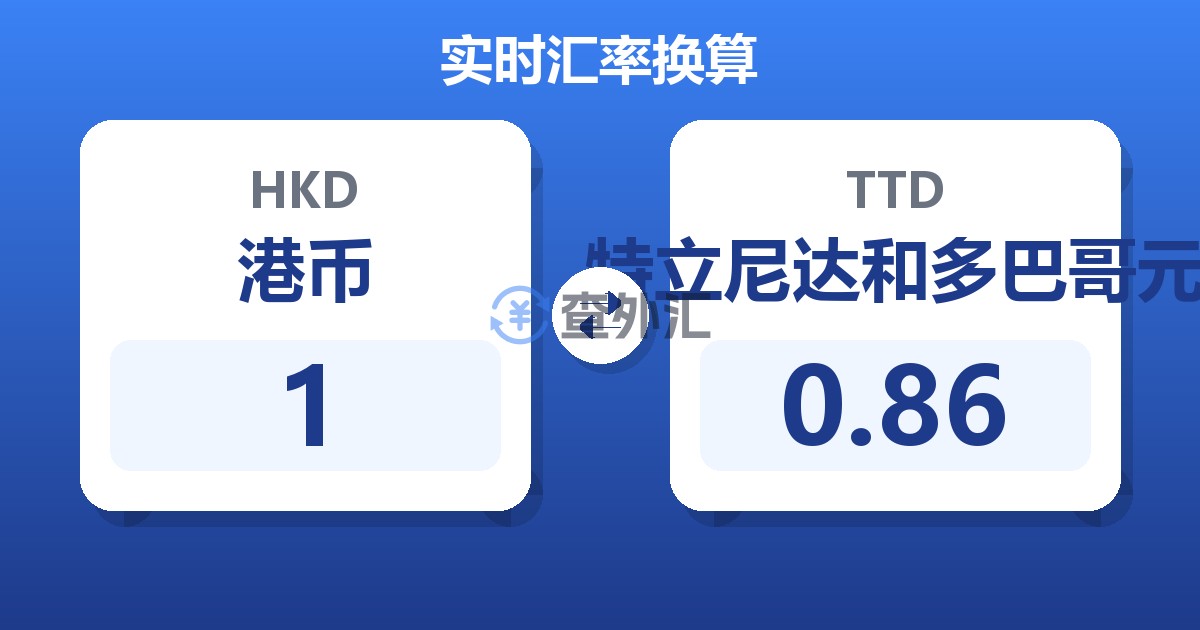 1港币兑特立尼达和多巴哥元