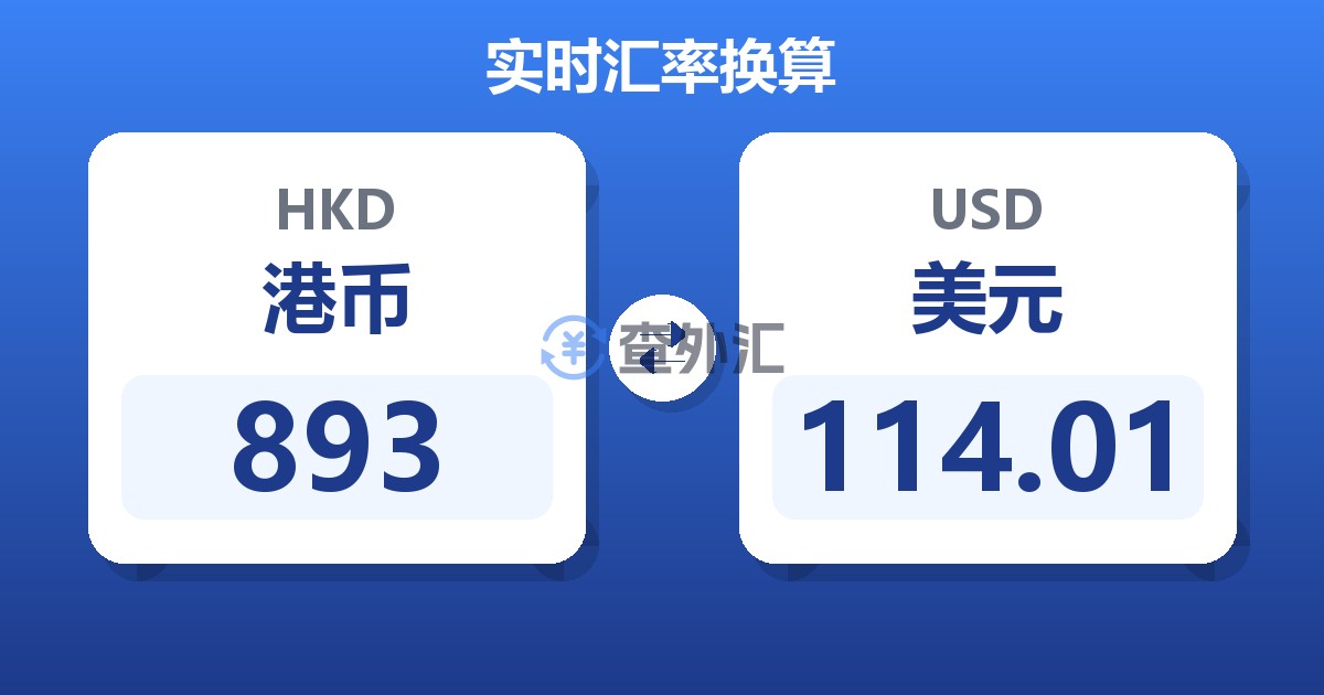 893港币兑美元