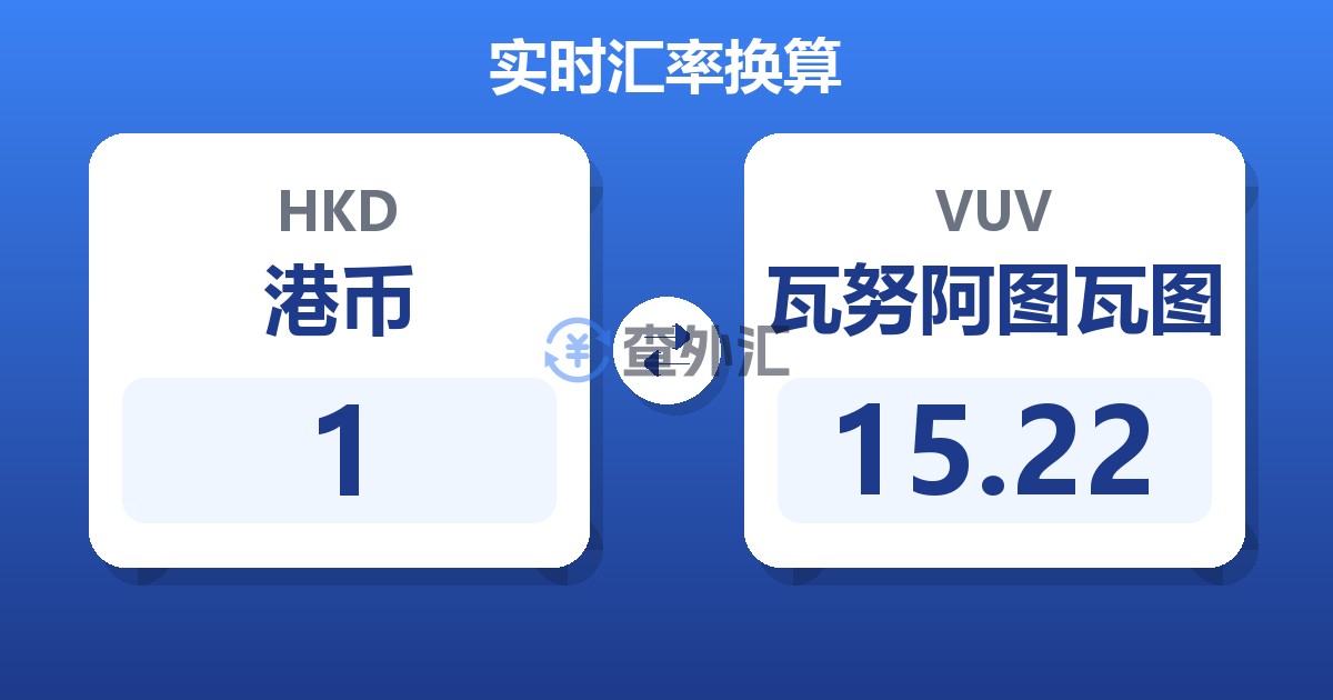 1港币兑瓦努阿图瓦图