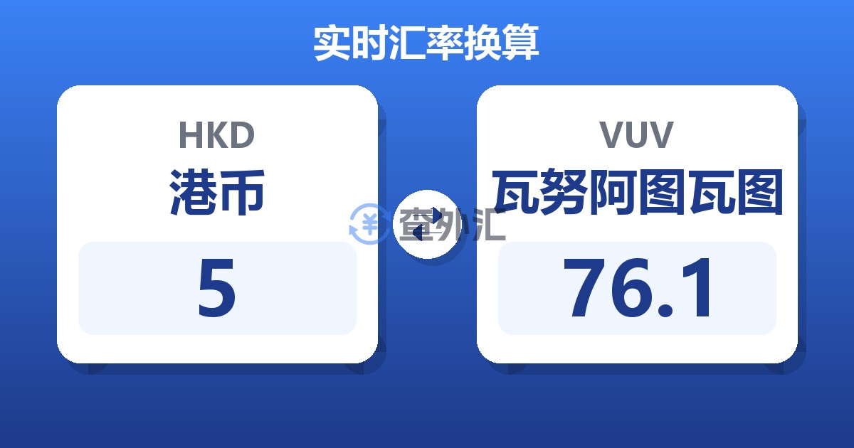 5港币兑瓦努阿图瓦图