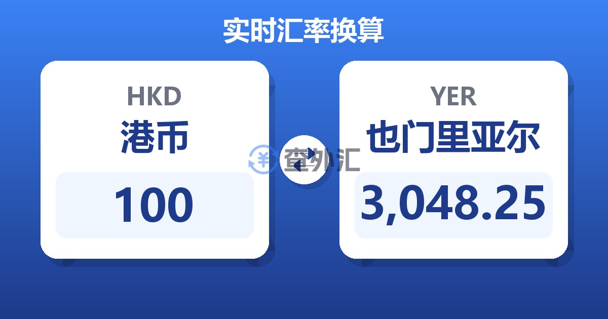 100港币兑也门里亚尔