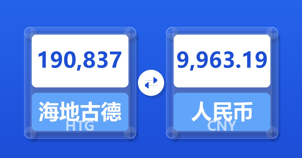 190,837海地古德兑人民币