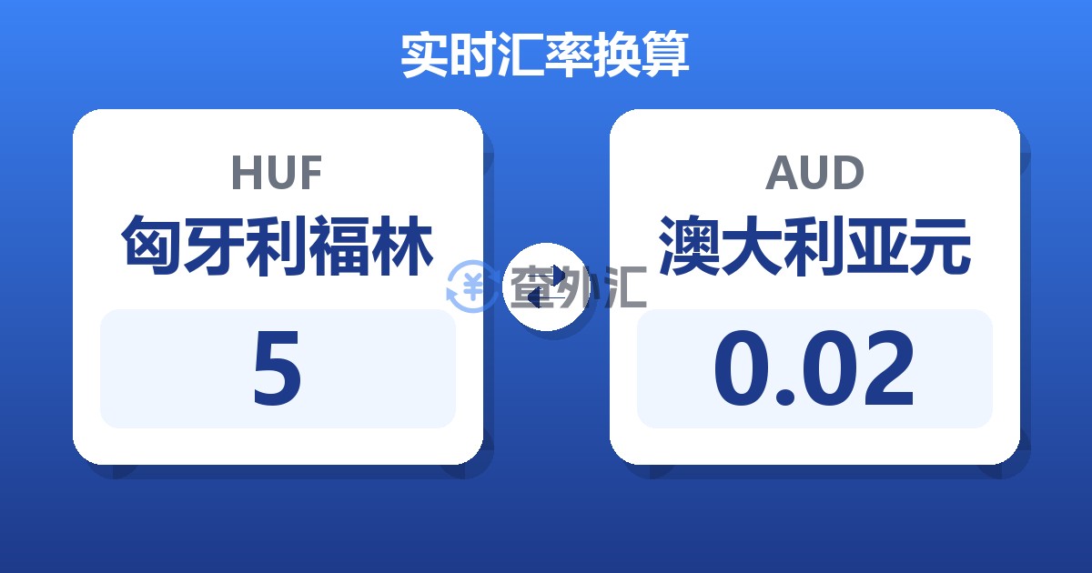 5匈牙利福林兑澳大利亚元