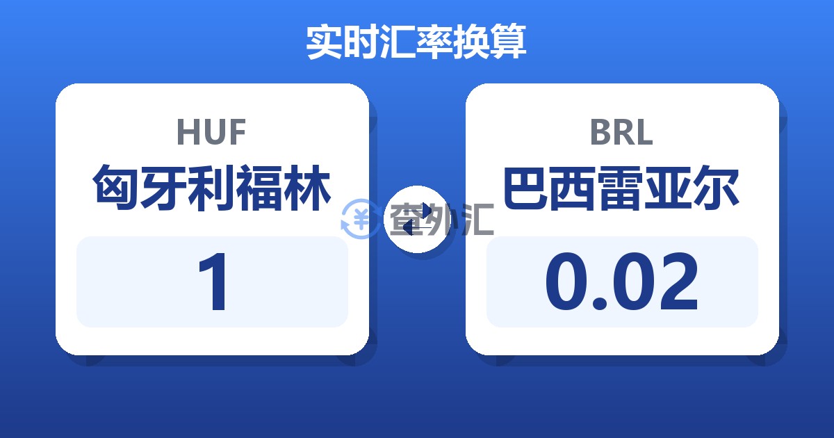 1匈牙利福林兑巴西雷亚尔