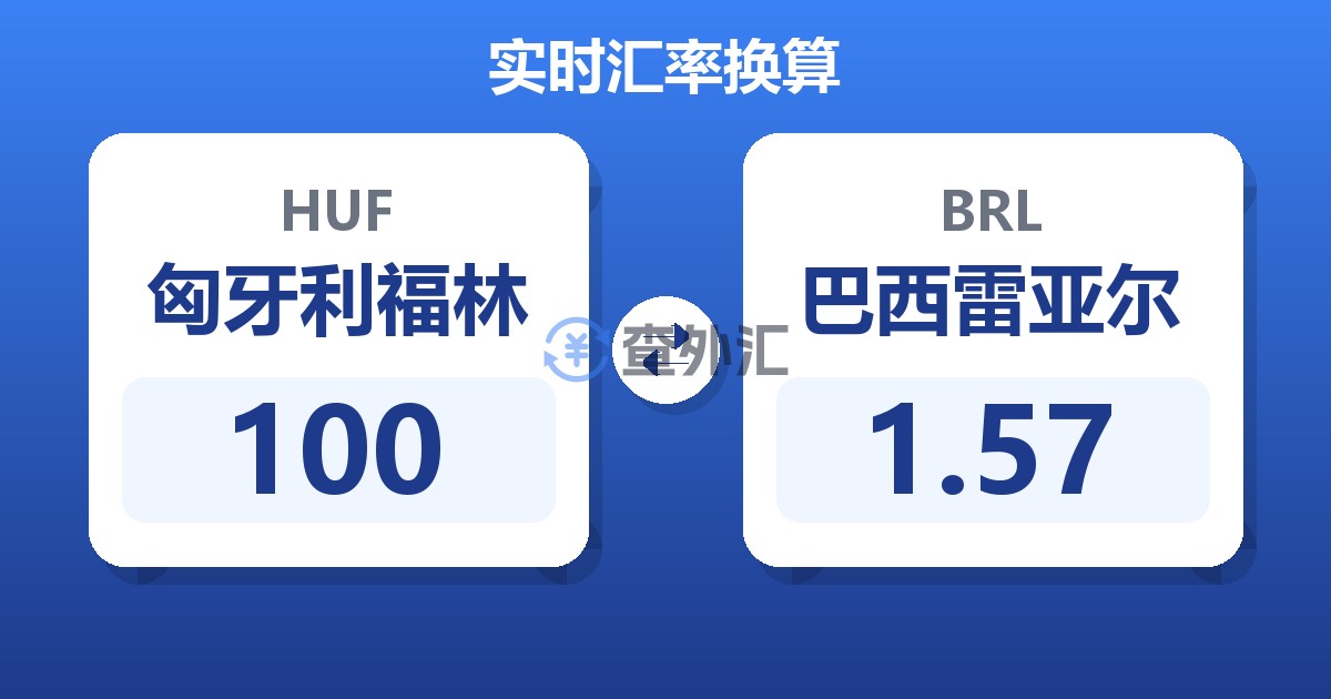 100匈牙利福林兑巴西雷亚尔