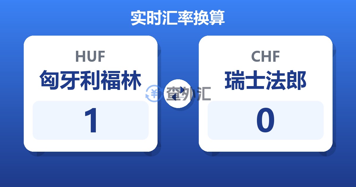 1匈牙利福林兑瑞士法郎