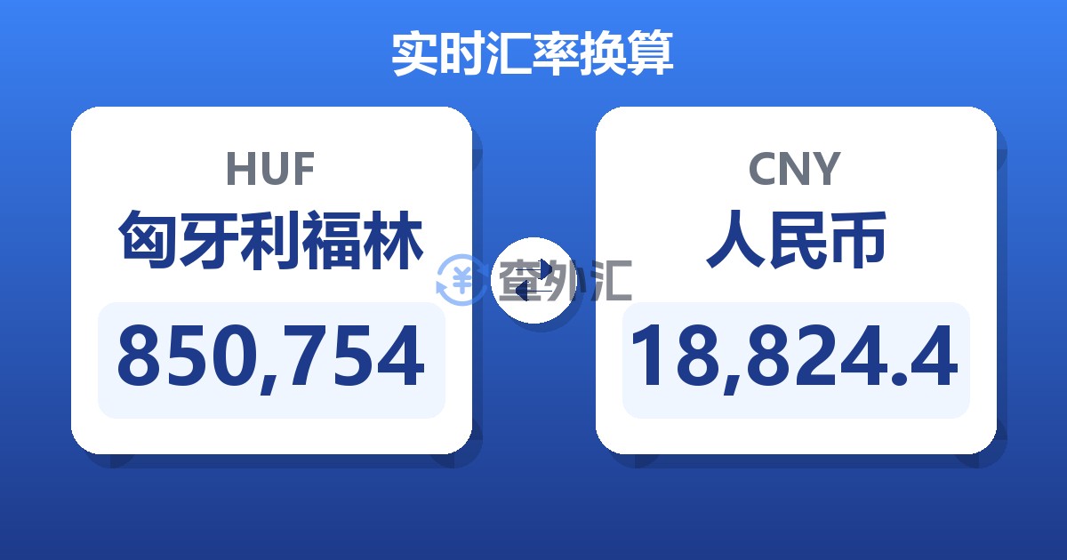 850,754匈牙利福林兑人民币