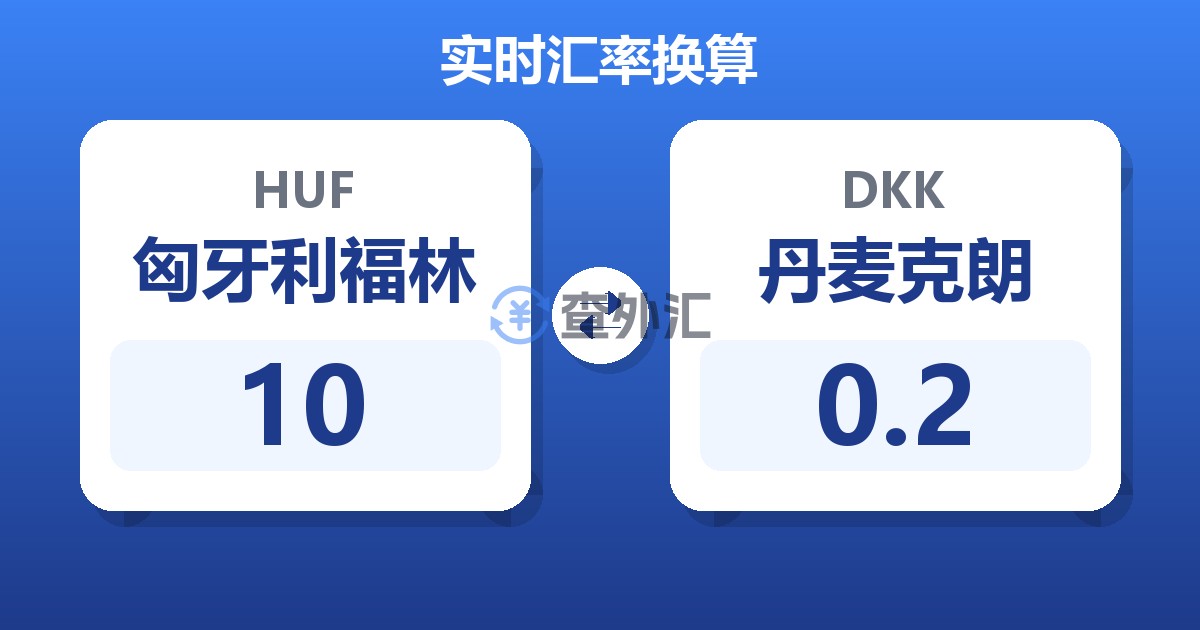 10匈牙利福林兑丹麦克朗