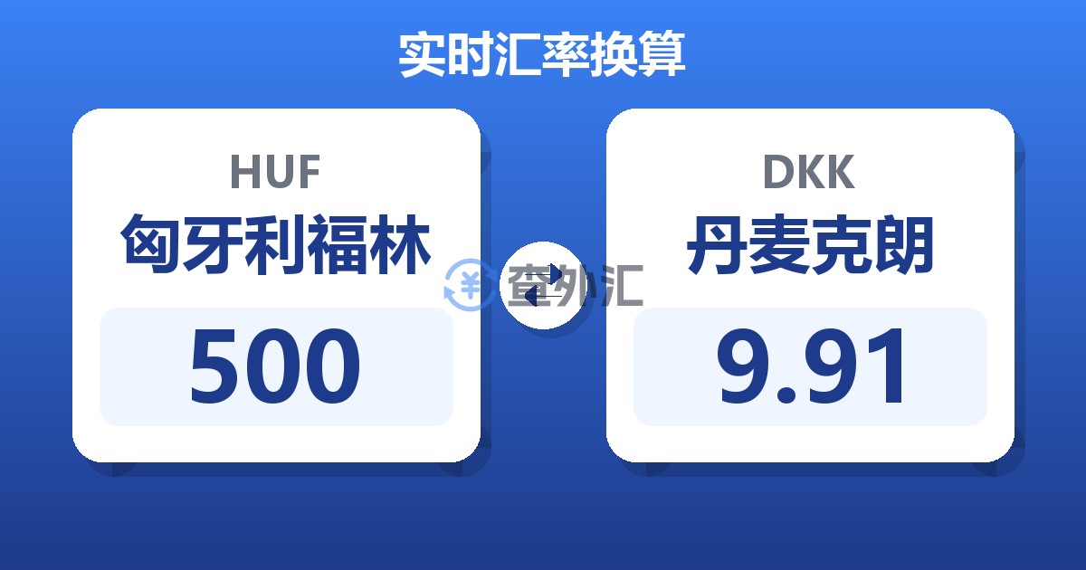 500匈牙利福林兑丹麦克朗