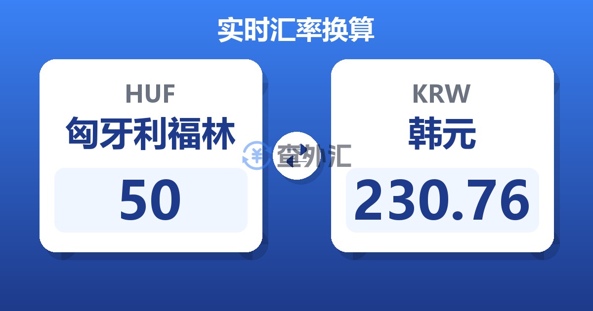 50匈牙利福林兑韩元