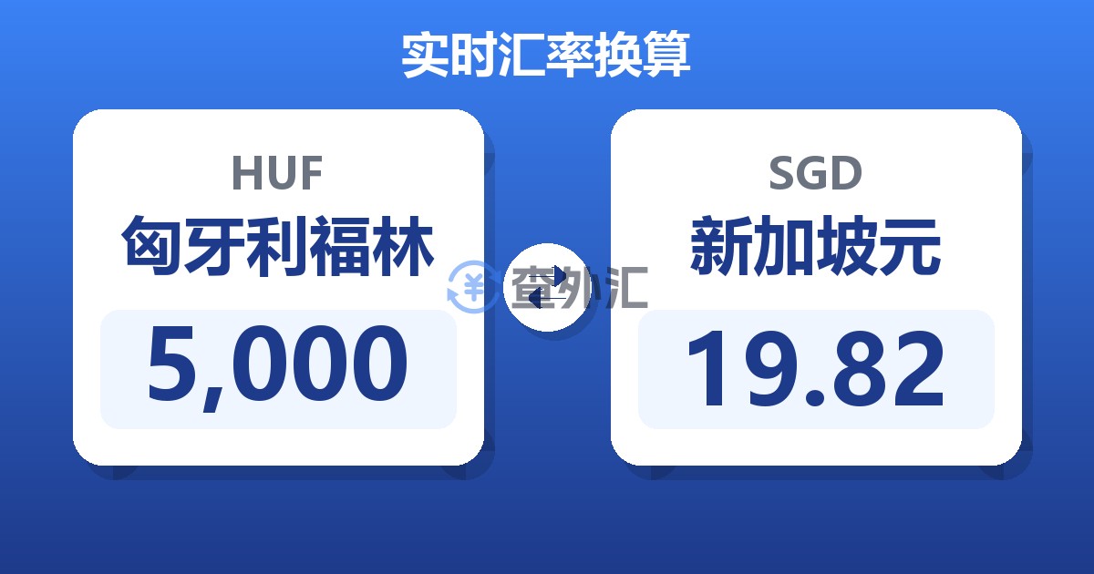 5,000匈牙利福林兑新加坡元