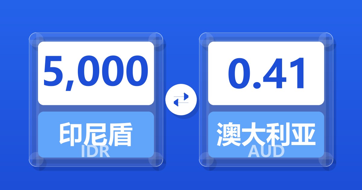 5,000印尼盾兑澳大利亚元