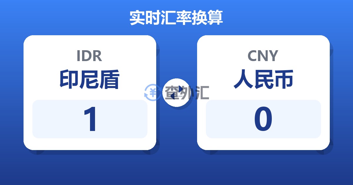 1印尼盾兑人民币